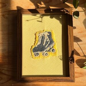 Vintage Framed Roller Skate Artwork